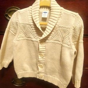 Old Navy cream cotton shawl collar cardigan